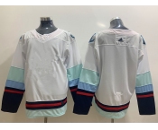 Youth Seattle Kraken Blank Navy White Stitched Adidas NHL Jersey Youth Seattle Kraken Blank Navy White Stitched Adidas NHL Jersey