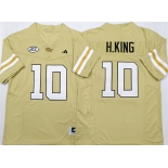 Men's Georgia Tech Yellow Jackets #10 Haynes King Golden F.U.S.E. Limited Stitched Jersey