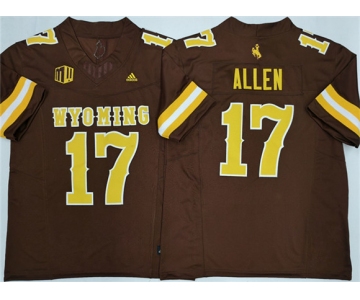 Men's Wyoming Cowboys #17 Josh Allen Brown 2026 F.U.S.E. Stitched College Football Jersey
