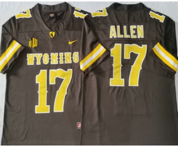 Men's Wyoming Cowboys #17 Josh Allen Brown Vapor Limited Stitched Nike Jersey