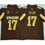 Men's Wyoming Cowboys #17 Josh Allen Limited Brown FUSE College Football Jersey