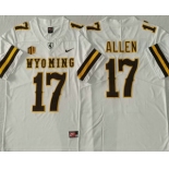 Men's Wyoming Cowboys #17 Josh Allen White Vapor Limited Stitched Nike Jersey