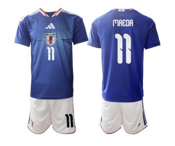 Men's Japan #11 MAEDA National Team FIFA x World Cup 2026 Home Blue On Field Jersey