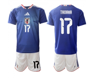 Men's Japan #17 TANAKA National Team FIFA x World Cup 2026 Home Blue On Field Jersey