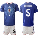 Men's Japan #5 WATANABE National Team FIFA x World Cup 2026 Home Blue On Field Jersey Men's Japan #5 WATANABE National Team FIFA x World Cup 2026 Home Blue On Field Jersey