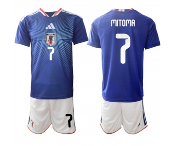 Men's Japan #7 Kaoru Mitoma 2026 Blue Home Soccer Jersey Suit