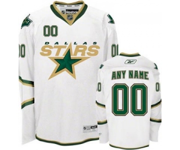 Customized Dallas Stars Jersey White Mans Hockey