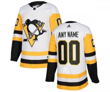 Men's Adidas Pittsburgh Penguins Customized Authentic White Away NHL Jersey