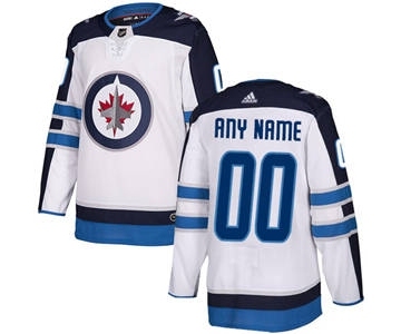 Men's Jets Personalized White Road Hockey Jersey
