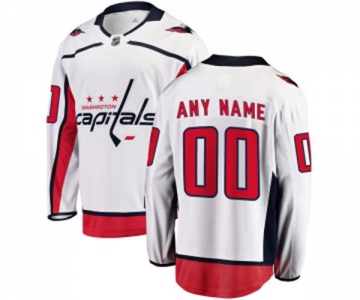 Youth Washington Capitals Customized Fanatics Branded White Away Breakaway NHL Jersey