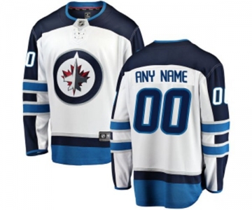 Youth Winnipeg Jets Customized Fanatics Branded White Away Breakaway NHL Jersey