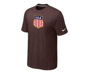 Nike Team USA Hockey Winter Olympics KO Collection Locker Room T-Shirt Brown