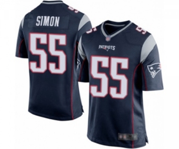 Men's New England Patriots #55 John Simon Game Navy Blue Team Color Football Jersey