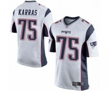 Men's New England Patriots #75 Ted Karras Game White Football Jersey