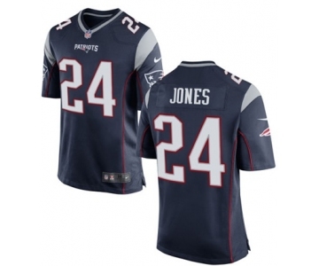 Men's Nike New England Patriots #24 Cyrus Jones Game Navy Blue Team Color NFL Jersey
