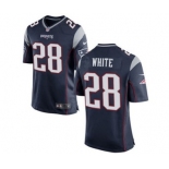 Men's Nike New England Patriots #28 James White Game Navy Blue Team Color NFL Jersey