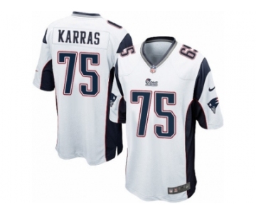 Men's Nike New England Patriots #75 Ted Karras Game White NFL Jersey