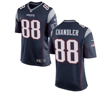 Men's Nike New England Patriots #88 Scott Chandler Game Navy Blue Team Color NFL Jersey