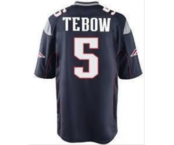 nike nfl jerseys new england patriots #5 tebow dk.blue[game]