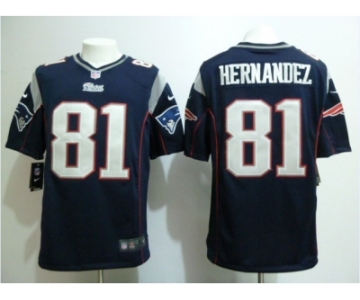 nike nfl jerseys new england patriots #81 hernandez blue[game]