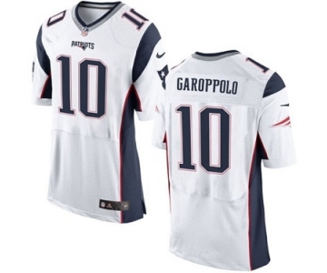 Men's Nike New England Patriots #10 Jimmy Garoppolo Elite White NFL Jersey