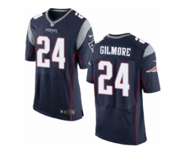 Men's Nike New England Patriots #24 Stephon Gilmore Elite Navy Blue Team Color NFL Jersey