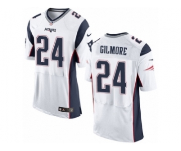Men's Nike New England Patriots #24 Stephon Gilmore Elite White NFL Jersey