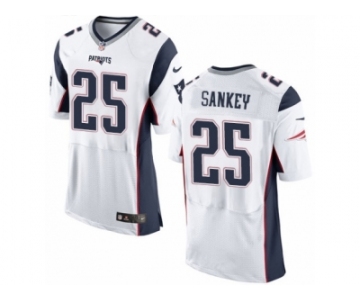 Men's Nike New England Patriots #25 Bishop Sankey Elite White NFL Jersey