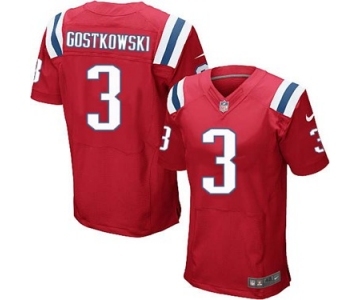 Men's Nike New England Patriots #3 Stephen Gostkowski Elite Red Alternate NFL Jersey