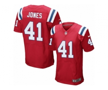 Men's Nike New England Patriots #41 Cyrus Jones Elite Red Alternate NFL Jersey