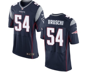 Men's Nike New England Patriots #54 Tedy Bruschi Elite Navy Blue Team Color NFL Jersey