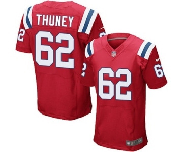 Men's Nike New England Patriots #62 Joe Thuney Elite Red Alternate NFL Jersey