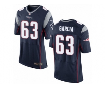 Men's Nike New England Patriots #63 Antonio Garcia Elite Navy Blue Team Color NFL Jersey