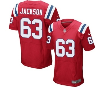 Men's Nike New England Patriots #63 Tre Jackson Elite Red Alternate NFL Jersey