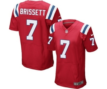 Men's Nike New England Patriots #7 Jacoby Brissett Elite Red Alternate NFL Jerseys
