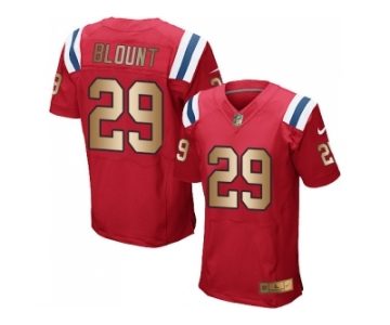 Nike New England Patriots #29 LeGarrette Blount Red Alternate Men's Stitched NFL Elite Gold Jersey