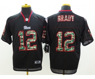 nike nfl jerseys new england patriots #12 brady black[Elite Camo Fashion]