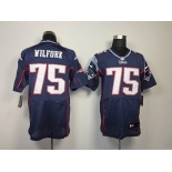 nike nfl jerseys new england patriots #75 wilfork blue[Elite]