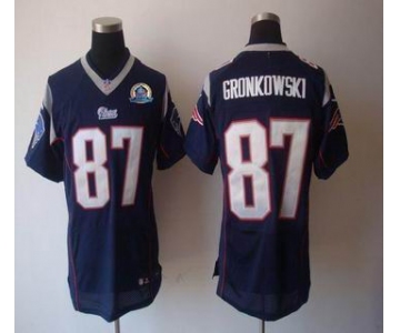 nike nfl jerseys new england patriots #87 gronkowski blue[Elite 50th Patch]