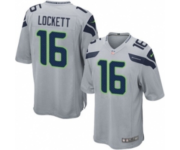 Men's Nike Seattle Seahawks #16 Tyler Lockett Game Grey Alternate NFL Jersey