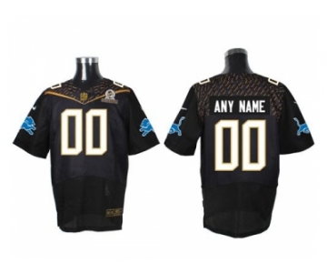 Nike Detroit Lions Customized Black 2016 Pro Bowl Men's Stitched Jerseys[Elite]