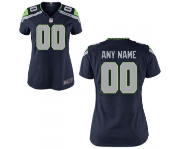 Women Nike Nfl Jerseys Seattle Seahawks Customized Blue Jersey