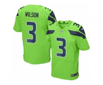 Men Nike Seattle Seahawks #3 Russell Wilson Elite Green Rush NFL Jerseys