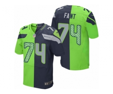 Men's Nike Seattle Seahawks #74 George Fant Elite Team Green Two Tone NFL Jersey