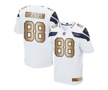 Nike Seattle Seahawks #88 Jimmy Graham White Men's Stitched NFL Elite Gold Jersey