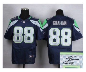 nike jerseys seattle seahawks #88 jimmy graham blue [Elite][signature]