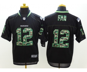 nike nfl jerseys seattle seahawks #12 fan Black[Elite Camo Fashion]