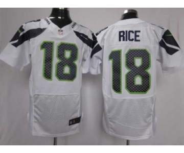 nike nfl jerseys seattle seahawks #18 rice white[elite]