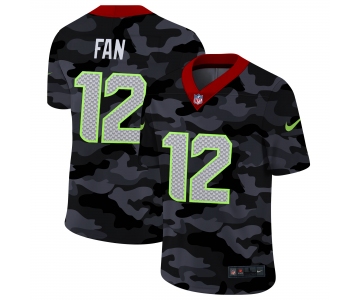 Men Nike Seattle Seahawks #12 Fan 2020 Nike Camo Salute to Service Limited Jersey