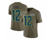 Men Nike Seattle Seahawks 12th Fan Limited Olive 2017 Salute to Service NFL Jersey
